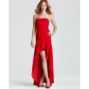 BCBG Maxazria Dress Evangelina Hi Low Gown Red